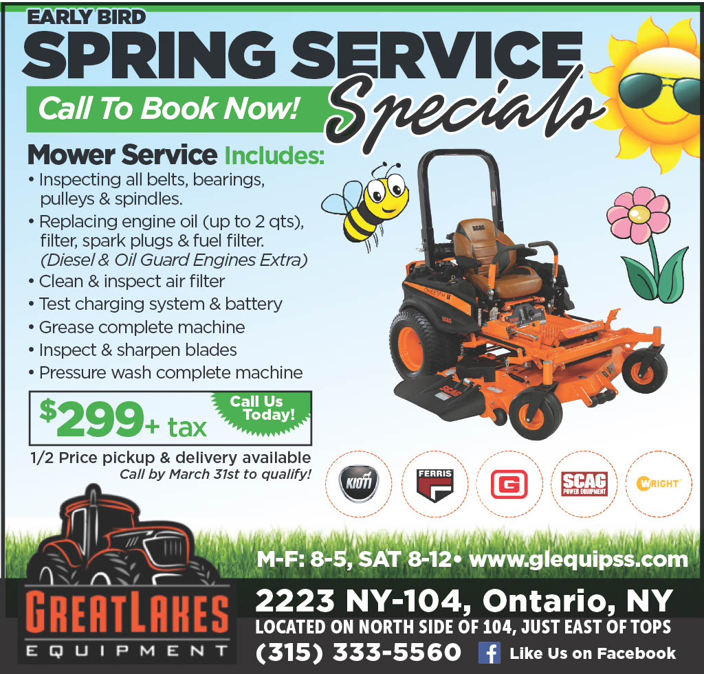 Spring Service Great Lakes Equipment Sales, Inc. Ontario, NY (315) 3335560
